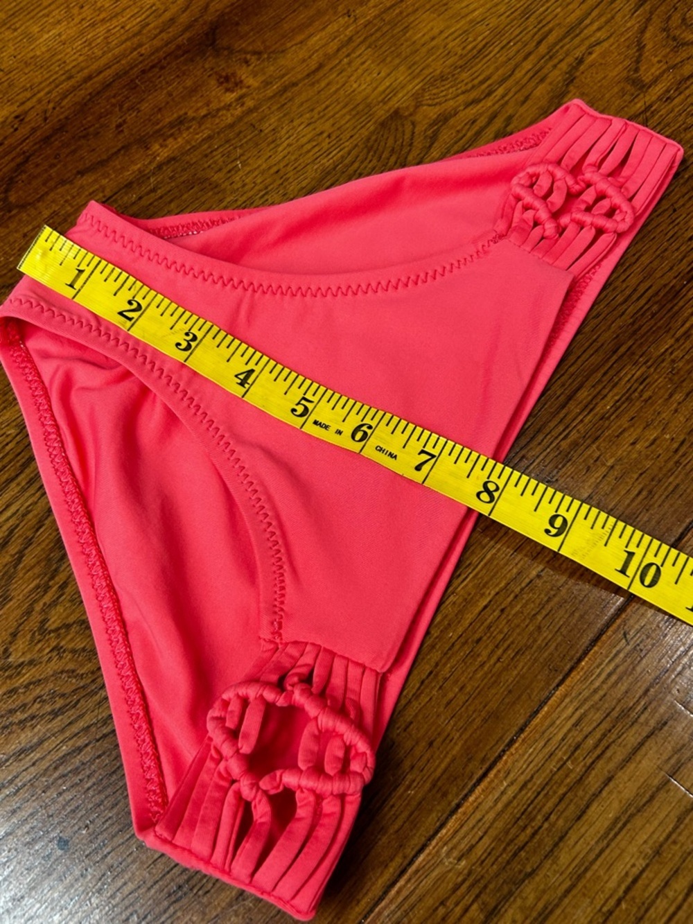 Becca Janis Bikini Electric Coral High Neck Halter Small, Macramé High-Neck - Picture 8 of 13